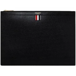 Thom Browne - Black Leather Logo Stamp Document Holder - Thom Browne Exclusive Luxury Collection - Avvenice