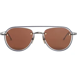 Thom Browne - Brown Aviator Sunglasses - Thom Browne Eyewear - Avvenice
