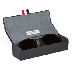 Thom Browne - Brown Rectangular Eyeglasses - Thom Browne Eyewear - Avvenice