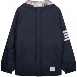 Thom Browne - Dark Blue Hooded Jacket - Thom Browne Exclusive Luxury Collection - Avvenice