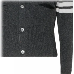 Thom Browne - Dark Grey 4-Bar Cardigan - Thom Browne Exclusive Luxury Collection - Avvenice