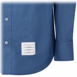 Thom Browne - Deep Blue Cotton Logo Patch Denim Shirt - Thom Browne Exclusive Luxury Collection - Avvenice