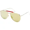 Thom Browne - Gold Aviators with Mirrored Lens Sunglasses - Thom Browne Eyewear - Avvenice