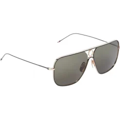 Thom Browne - Gold Rectangular Sunglasses - Thom Browne Eyewear - Avvenice