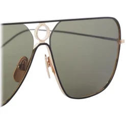 Thom Browne - Gold Rectangular Sunglasses - Thom Browne Eyewear - Avvenice
