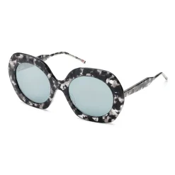 Thom Browne - Large Round Grey Tortoise Sunglasses - Thom Browne Eyewear - Avvenice