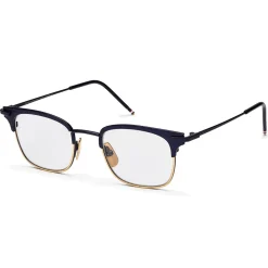 Thom Browne - Matte Navy & 18K Gold Optical Glasses - Thom Browne Eyewear - Avvenice