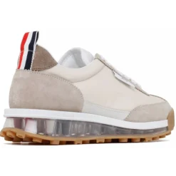 Thom Browne - Med Brown Leather Tech Runner low Top Sneakers - Thom Browne Exclusive Luxury Collection - Avvenice