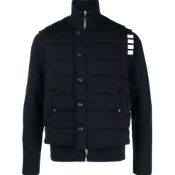 Thom Browne - Merino and Jersey Padded Reversible 4-bar Funnel Neck Jacket - Thom Browne Exclusive Luxury Collection - Avvenice