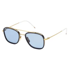 Thom Browne - Navy and Gold Aviator Sunglasses - Thom Browne Eyewear - Avvenice
