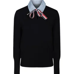 Thom Browne - Navy Blue Pullover Combo Shirt - Thom Browne Exclusive Luxury Collection - Avvenice