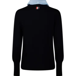 Thom Browne - Navy Blue Pullover Combo Shirt - Thom Browne Exclusive Luxury Collection - Avvenice