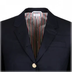 Thom Browne - Navy Blue Single Breasted Blazer - Blue Navy - Thom Browne Exclusive Luxury Collection - Avvenice