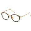 Thom Browne - Round Black & Yellow Gold Optical Glasses - Thom Browne Eyewear - Avvenice