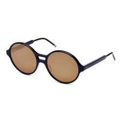 Thom Browne - Round Dark Brown Sunglasses - Thom Browne Eyewear - Avvenice