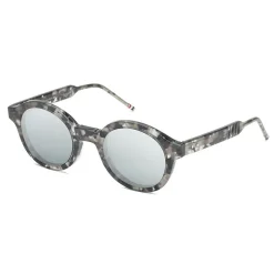Thom Browne - Round Grey Tortoise Sunglasses - Thom Browne Eyewear - Avvenice