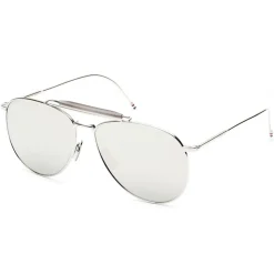 Thom Browne - Silver Aviator Sunglasses - Thom Browne Eyewear - Avvenice