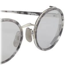 Thom Browne - Tortoise Round Sunglasses Dark Blue - Thom Browne Eyewear - Avvenice