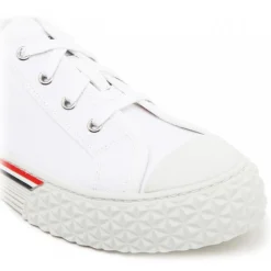 Thom Browne - White Cotton Stripe Trim Sneakers - Thom Browne Exclusive Luxury Collection - Avvenice