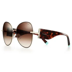Tiffany & Co. - Butterfly Oversized Sunglasses - Gold Black Brown - Tiffany T Collection - Tiffany & Co. Eyewear - Avvenice