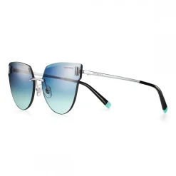 Tiffany & Co. - Cat Eye Sunglasses - Silver Black Blue - Tiffany T Collection - Tiffany & Co. Eyewear - Avvenice