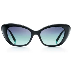 Tiffany & Co. - Cat Eye Sunglasses - Black Silver Blue - Tiffany Diamond Point Collection - Tiffany & Co. Eyewear - Avvenice