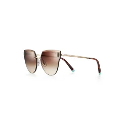 Tiffany & Co. - Cat Eye Sunglasses - Gold Brown - Tiffany T Collection - Tiffany & Co. Eyewear - Avvenice