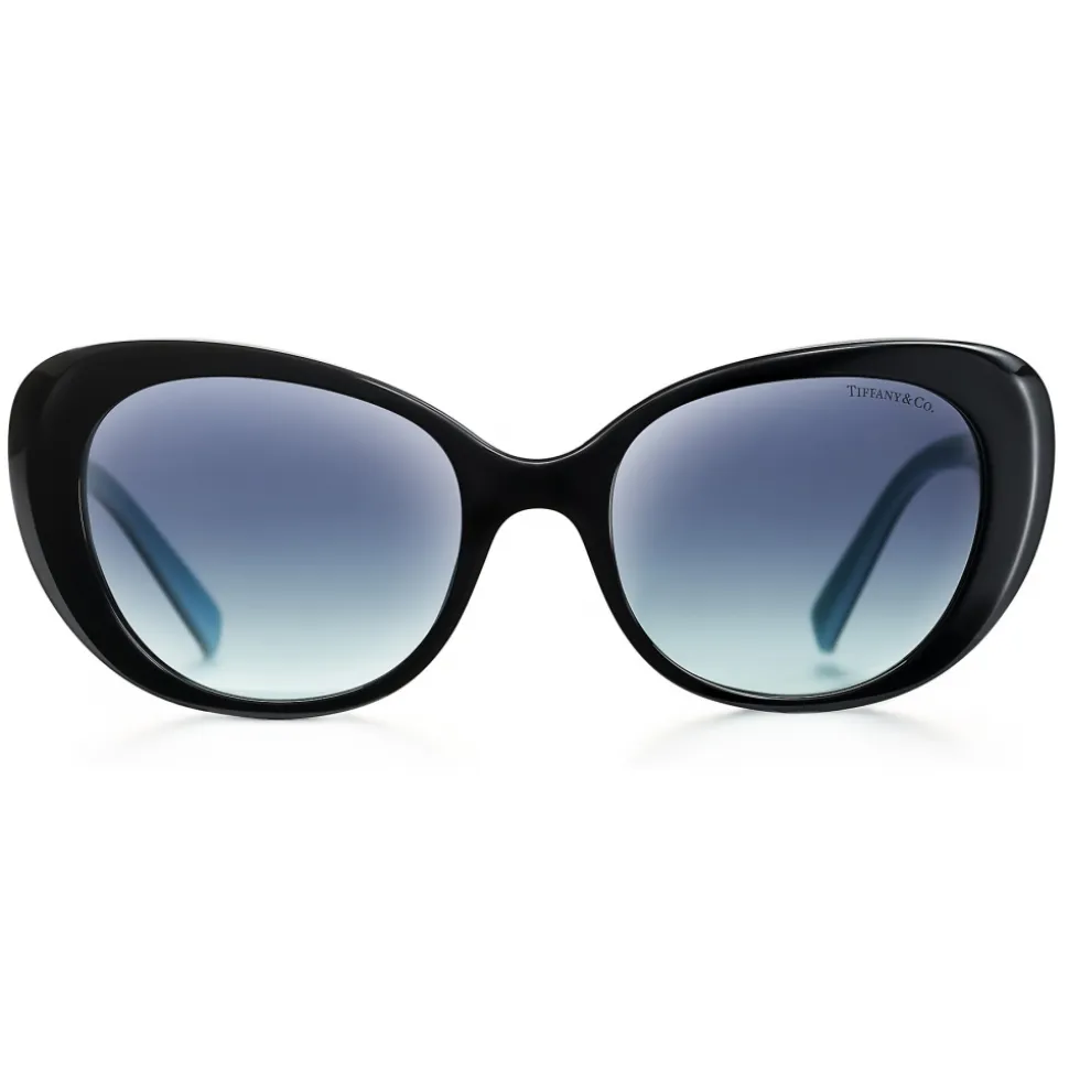 Tiffany & Co. - Color Splash Oval Sunglasses - Black Tiffany Blue - Return to Tiffany Collection - Tiffany & Co. Eyewear - Avvenice