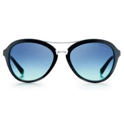 Tiffany & Co. - Pilot Sunglasses - Black Blue Silver - Tiffany T Collection - Tiffany & Co. Eyewear - Avvenice