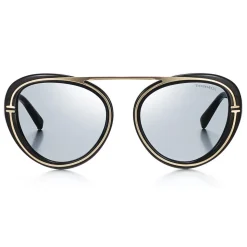 Tiffany & Co. - Pilot Sunglasses - Black Pale Gold Gray - Tiffany T Collection - Tiffany & Co. Eyewear - Avvenice
