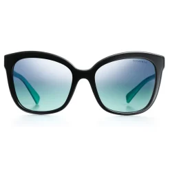 Tiffany & Co. - Square Sunglasses - Black Pale Gold Blue - Tiffany Diamond Point Collection - Tiffany & Co. Eyewear - Avvenice