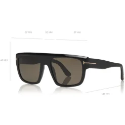 Tom Ford - Alessio Sunglasses - Squared Acetate Sunglasses - Black - FT0699 - Sunglasses - Tom Ford Eyewear - Avvenice