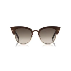 Tom Ford - Alexandra Sunglasses - Cat-Eye Acetate Sunglasses - Brown Wood - FT0607 - Sunglasses - Tom Ford Eyewear - Avvenice
