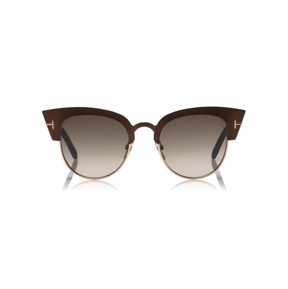Tom Ford - Alexandra Sunglasses - Cat-Eye Acetate Sunglasses - Brown Wood - FT0607 - Sunglasses - Tom Ford Eyewear - Avvenice