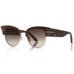 Tom Ford - Alexandra Sunglasses - Cat-Eye Acetate Sunglasses - Brown Wood - FT0607 - Sunglasses - Tom Ford Eyewear - Avvenice
