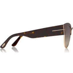 Tom Ford - Alexandra Sunglasses - Cat-Eye Acetate Sunglasses - Brown Wood - FT0607 - Sunglasses - Tom Ford Eyewear - Avvenice