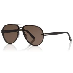 Tom Ford - Alexei Sunglasses - Pilot Aluminum Sunglasses - Brown - FT0622 - Sunglasses - Tom Ford Eyewear - Avvenice
