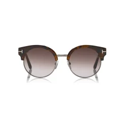 Tom Ford - Alissa Sunglasses - Round Acetate and Metal Sunglasses - Havana - FT0608 - Sunglasses - Tom Ford Eyewear - Avvenice
