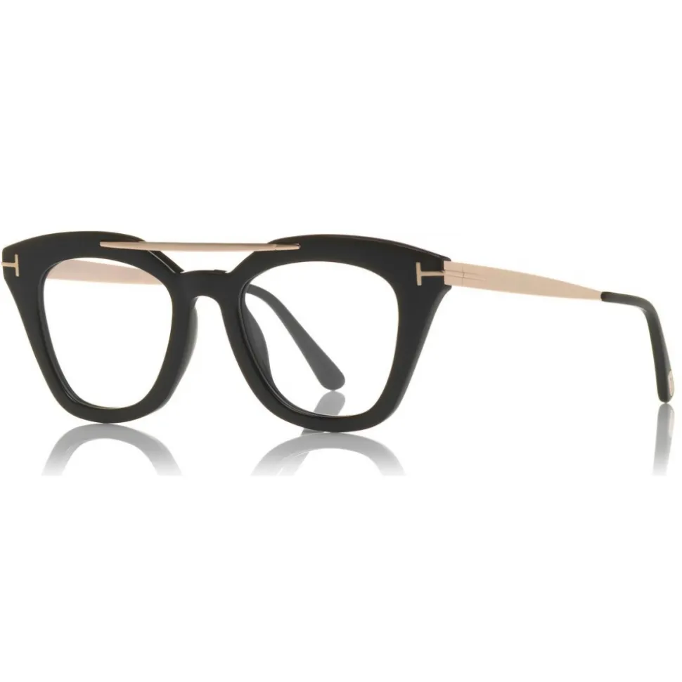 Tom Ford - Anna Optical Glasses - Cat-Eye Acetate Optical Glasses - Black - FT0575-O - Optical Glasses - Tom Ford Eyewear - Avvenice