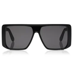 Tom Ford - Atticus Sunglasses - Oversize Rectangular Acetate Sunglasses - FT0710 - Black - Tom Ford Eyewear - Avvenice
