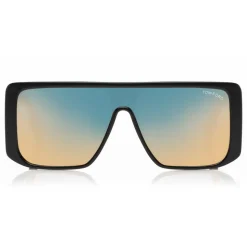 Tom Ford - Atticus Sunglasses - Oversize Rectangular Acetate Sunglasses - FT0710 - Black Gold - Tom Ford Eyewear - Avvenice