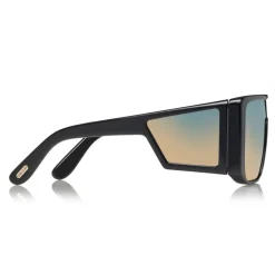 Tom Ford - Atticus Sunglasses - Oversize Rectangular Acetate Sunglasses - FT0710 - Black Gold - Tom Ford Eyewear - Avvenice