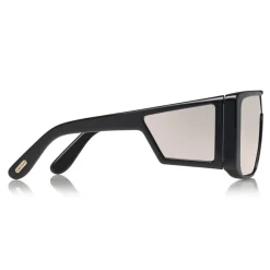 Tom Ford - Atticus Sunglasses - Oversize Rectangular Acetate Sunglasses - FT0710 - Black Smoke - Tom Ford Eyewear - Avvenice