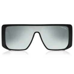 Tom Ford - Atticus Sunglasses - Oversize Rectangular Acetate Sunglasses - FT0710 - Black Mirror - Tom Ford Eyewear - Avvenice