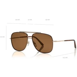 Tom Ford - Benton Sunglasses - Navigator Style Sunglasses - Rose Gold Brown - FT0693 - Sunglasses - Tom Ford Eyewear - Avvenice