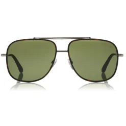 Tom Ford - Benton Sunglasses - Navigator Style Sunglasses - Ruthenium Green - FT0693 - Sunglasses - Tom Ford Eyewear - Avvenice