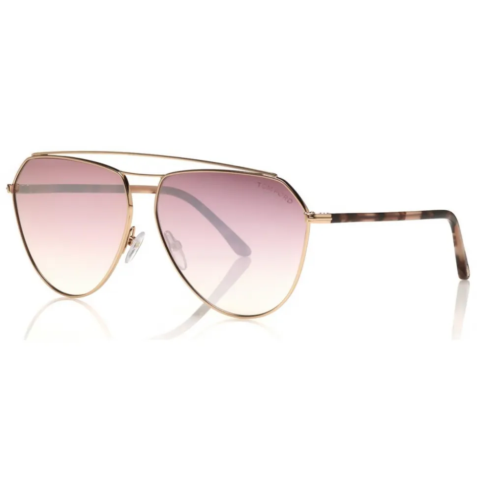 Tom Ford - Binx Sunglasses - Pilot Metal Sunglasses - Rose Gold Gradient - FT0681 - Sunglasses - Tom Ford Eyewear - Avvenice