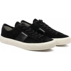 Tom Ford - Black and Cream Logo Patch Sneakers - Tom Ford Exclusive Luxury Collection - Avvenice