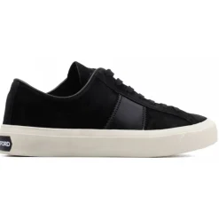 Tom Ford - Black and Cream Logo Patch Sneakers - Tom Ford Exclusive Luxury Collection - Avvenice