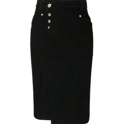 Tom Ford - Black Cotton Blend Asymmetric Pencil Skirt - Tom Ford Exclusive Luxury Collection - Avvenice
